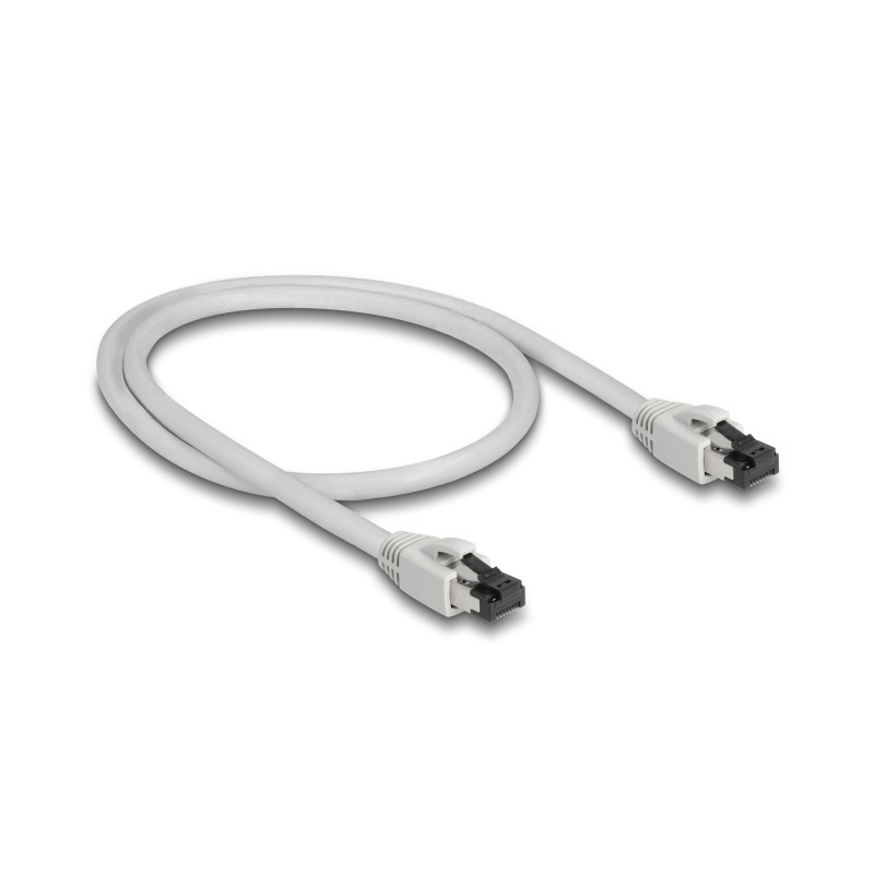 Delock RJ45 Netzwerkkabel Cat.8.1 S/FTP 0,5 m bis 40 Gbps grau