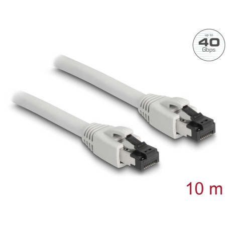 Delock RJ45 Netzwerkkabel Cat.8.1 S/FTP 10 m bis 40 Gbps grau