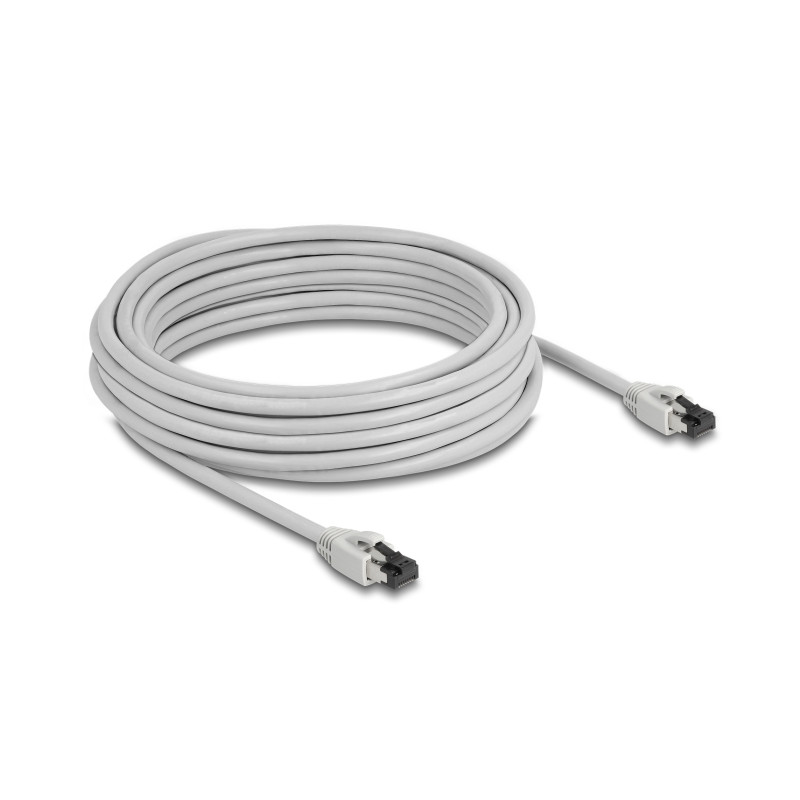 Delock RJ45 Netzwerkkabel Cat.8.1 S/FTP 10 m bis 40 Gbps grau