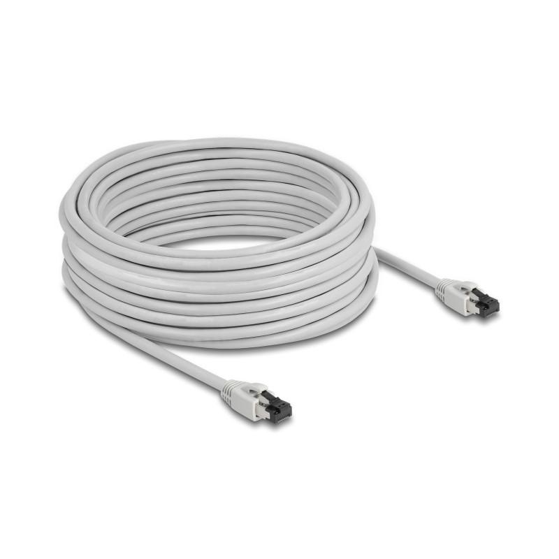 Delock RJ45 Netzwerkkabel Cat.8.1 S/FTP 15 m bis 40 Gbps grau