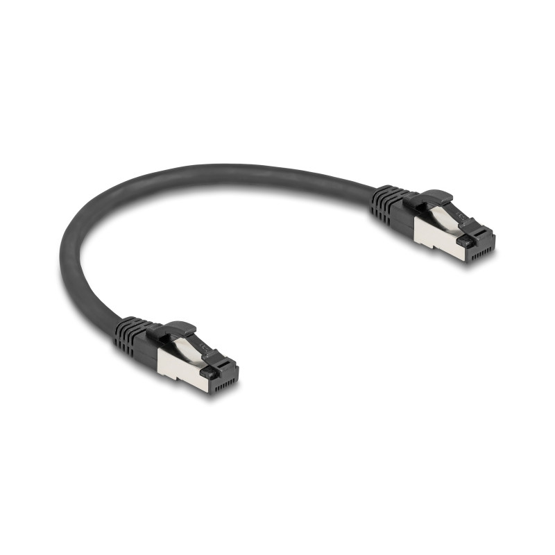 Delock RJ45 Netzwerkkabel Cat.8.1 S/FTP 0,25 m bis 40 Gbps schwarz