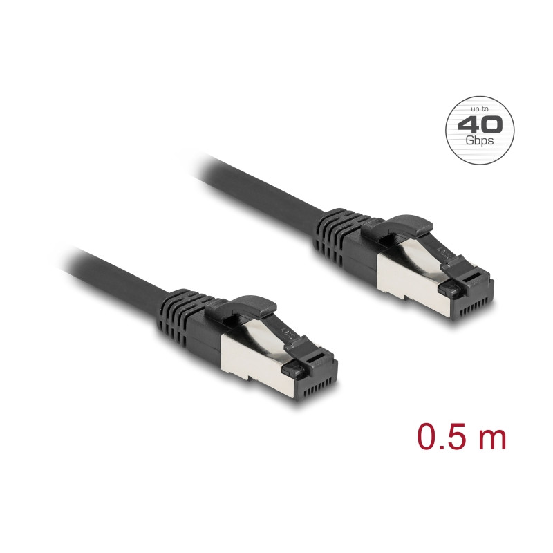 Delock RJ45 Netzwerkkabel Cat.8.1 S/FTP 0,5 m bis 40 Gbps schwarz