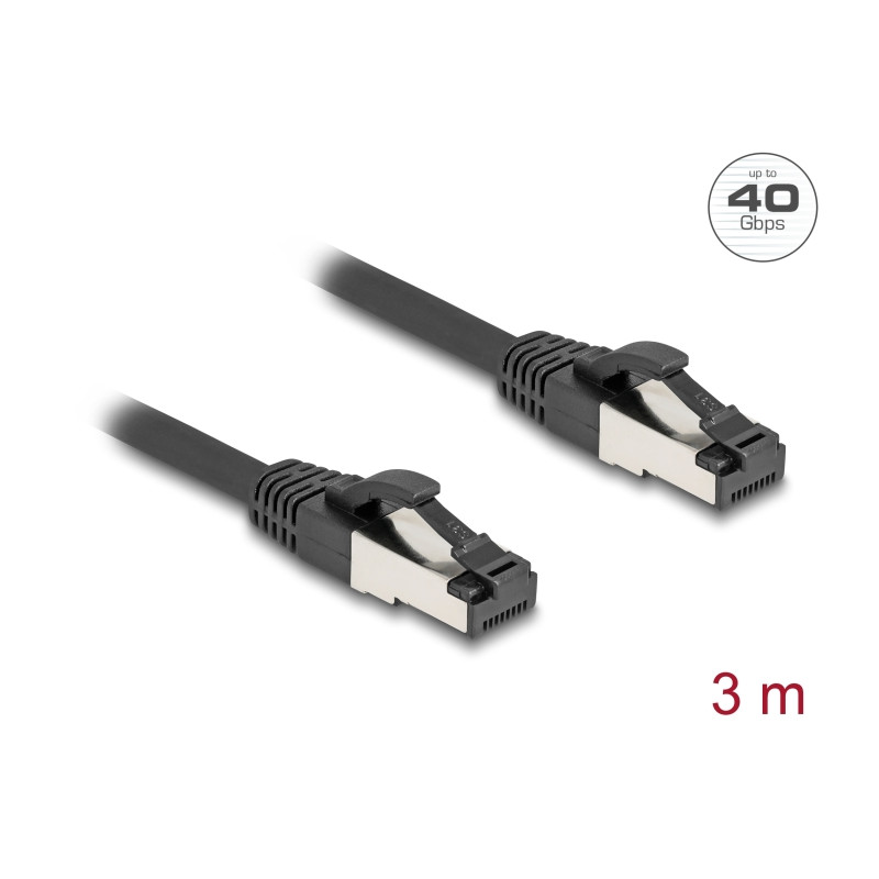 Delock RJ45 Netzwerkkabel Cat.8.1 S/FTP 3 m bis 40 Gbps schwarz
