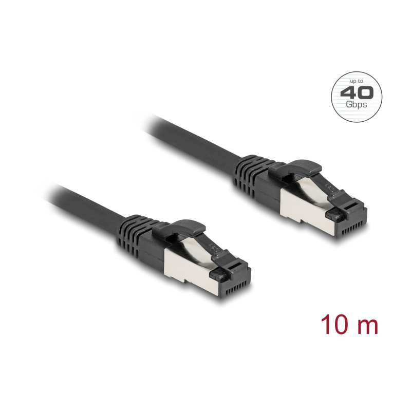 Delock RJ45 Netzwerkkabel Cat.8.1 S/FTP 10 m bis 40 Gbps schwarz