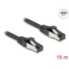 Delock RJ45 Netzwerkkabel Cat.8.1 S/FTP 15 m bis 40 Gbps schwarz