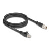 Delock M12 Kabel X-kodiert 8 Pin Stecker zu RJ45 Stecker Cat.5e S/FTP flexibel 2 m schwarz