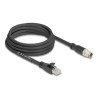 Delock M12 Kabel X-kodiert 8 Pin Stecker zu RJ45 Stecker Cat.5e S/FTP flexibel 3 m schwarz