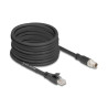 Delock M12 Kabel X-kodiert 8 Pin Stecker zu RJ45 Stecker Cat.5e S/FTP flexibel 10 m schwarz