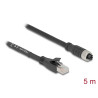 Delock M12 Kabel X-kodiert 8 Pin Buchse zu RJ45 Stecker Cat.5e S/FTP flexibel 5 m schwarz