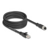 Delock M12 Kabel X-kodiert 8 Pin Buchse zu RJ45 Stecker Cat.5e S/FTP flexibel 5 m schwarz