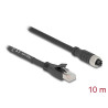 Delock M12 Kabel X-kodiert 8 Pin Buchse zu RJ45 Stecker Cat.5e S/FTP flexibel 10 m schwarz