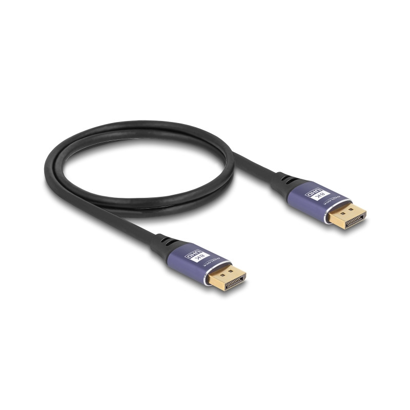 Delock DisplayPort Kabel 8K 60 Hz 1 m flieder Metall