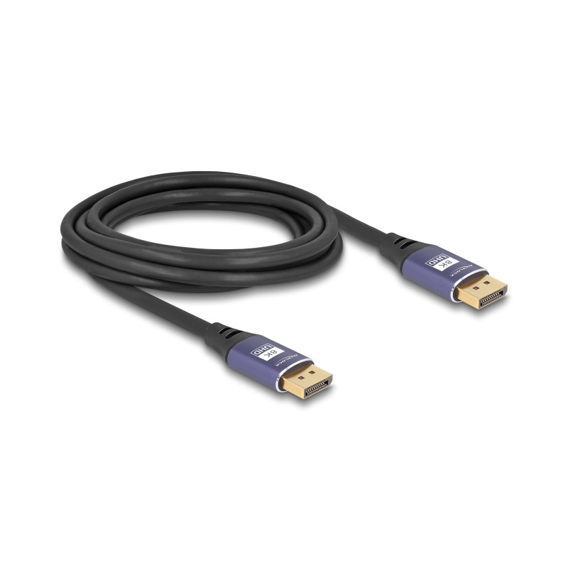 Delock DisplayPort Kabel 8K 60 Hz 3 m flieder Metall