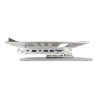 Delock Tablet und Notebook Ständer mit eingebauter Dockingstation 4K - HDMI / Kartenleser / Hub / PD 3.0 90 W - 360° drehbar