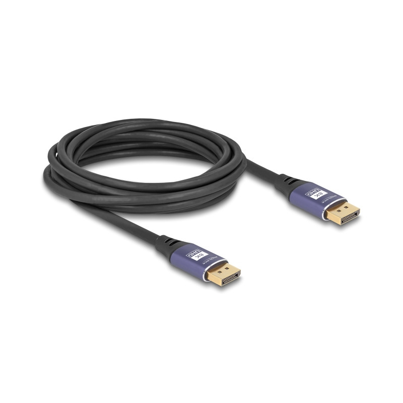 Delock DisplayPort Kabel 8K 60 Hz 5 m flieder Metall