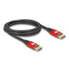 Delock DisplayPort Kabel 8K 60 Hz 2 m rot Metall