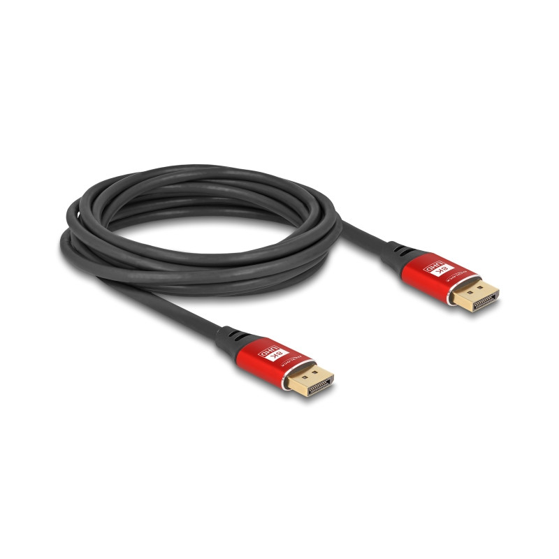 Delock DisplayPort Kabel 8K 60 Hz 5 m rot Metall