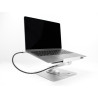 Delock Tablet und Notebook Ständer mit eingebauter Dockingstation 4K - HDMI / Kartenleser / Hub / PD 3.0 90 W - 360° drehbar