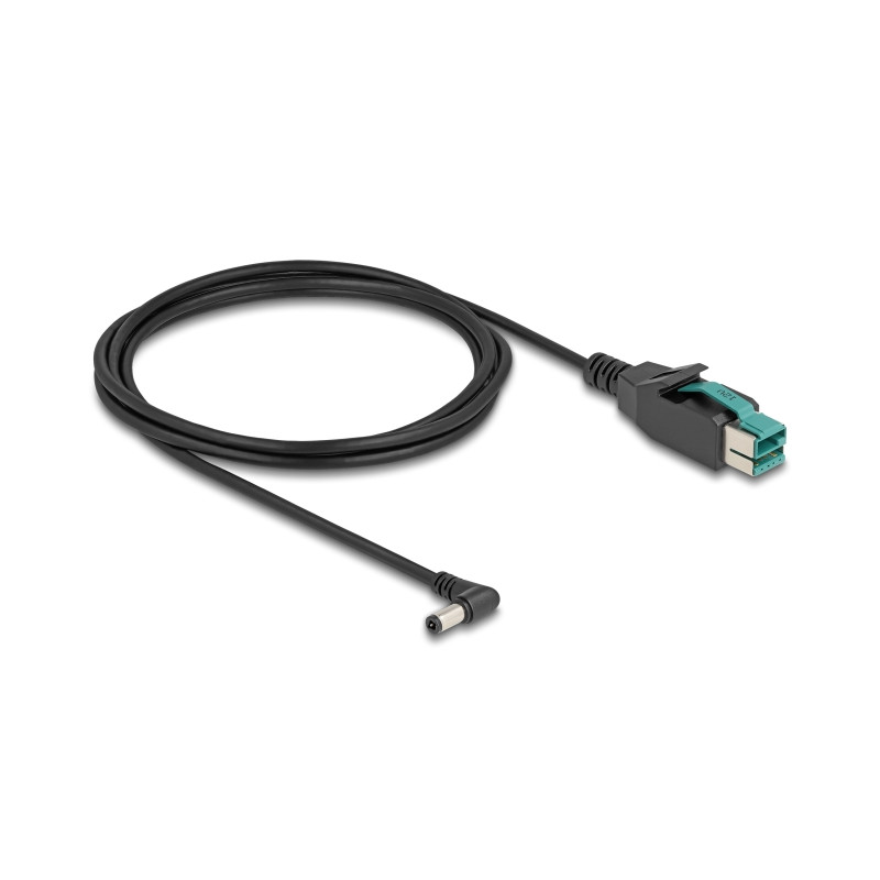 Delock PoweredUSB Kabel Stecker 12 V zu DC 5,5 x 2,5 mm Stecker gewinkelt 2 m