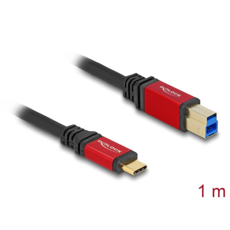 Delock USB 5 Gbps Kabel USB Type-C™ Stecker zu USB Typ-B Stecker 1 m rot Metall