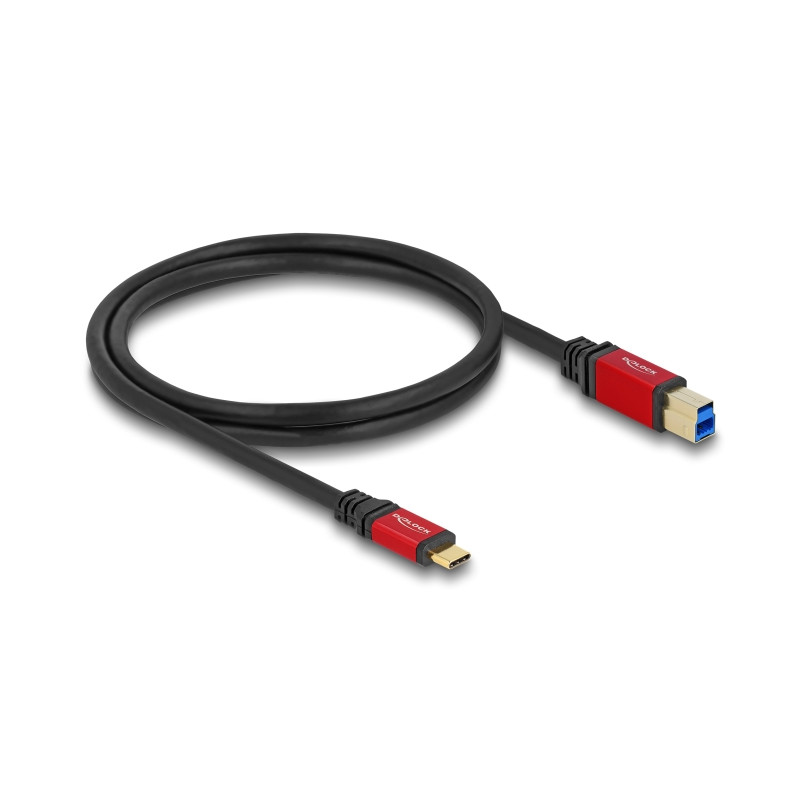 Delock USB 5 Gbps Kabel USB Type-C™ Stecker zu USB Typ-B Stecker 1 m rot Metall
