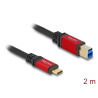 Delock USB 5 Gbps Kabel USB Type-C™ Stecker zu USB Typ-B Stecker 2 m rot Metall