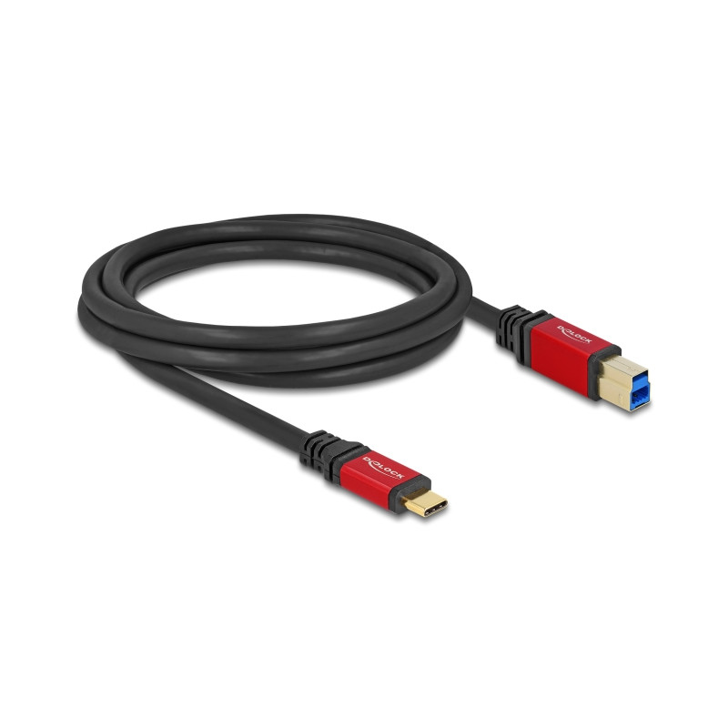 Delock USB 5 Gbps Kabel USB Type-C™ Stecker zu USB Typ-B Stecker 2 m rot Metall