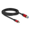 Delock USB 5 Gbps Kabel USB Type-C™ Stecker zu USB Typ-B Stecker 3 m rot Metall