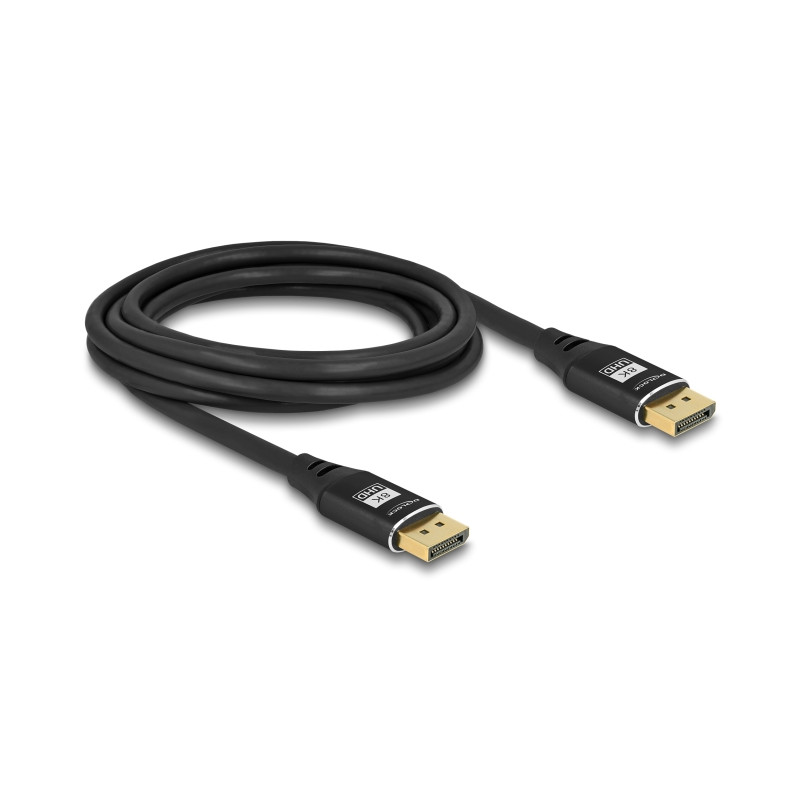 Delock DisplayPort Kabel 8K 60 Hz 3 m schwarz Metall
