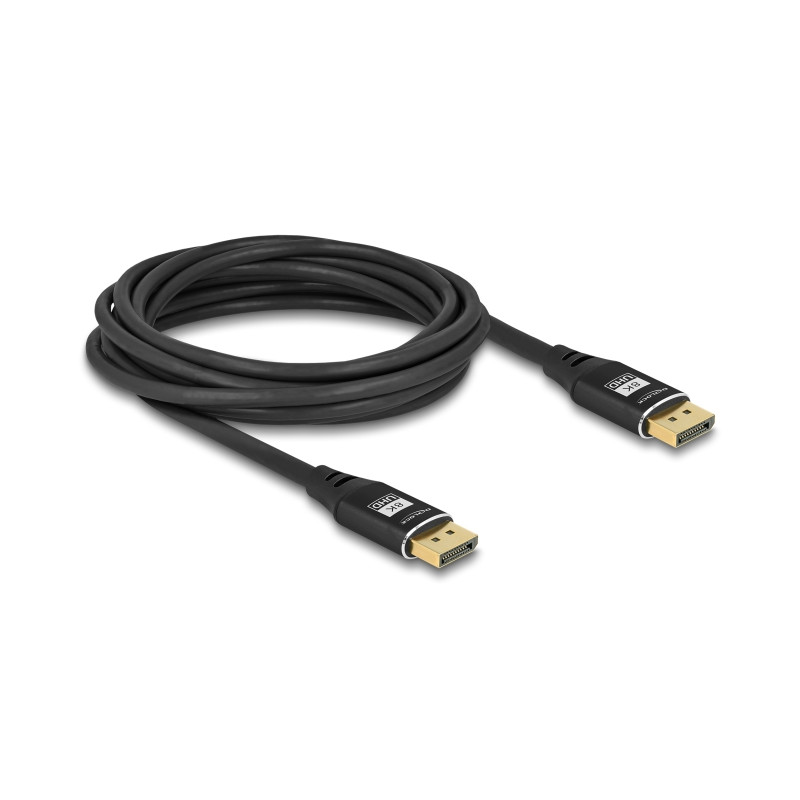 Delock DisplayPort Kabel 8K 60 Hz 5 m schwarz Metall