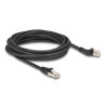 Delock RJ45 Netzwerkkabel Cat.6A S/FTP Stecker 45° nach links gewinkelt zu Stecker gerade 5 m schwarz