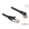 Delock RJ45 Netzwerkkabel Cat.8.1 S/FTP Stecker 45° nach rechts gewinkelt zu Stecker gerade bis 40 Gbps 0,25 m schwarz