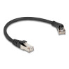 Delock RJ45 Netzwerkkabel Cat.8.1 S/FTP Stecker 45° nach rechts gewinkelt zu Stecker gerade bis 40 Gbps 0,25 m schwarz