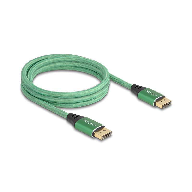 Delock DisplayPort Kabel 16K 60 Hz 2 m grün Metall