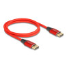 Delock DisplayPort Kabel 16K 60 Hz 1 m rot Metall