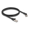 Delock RJ45 Netzwerkkabel Cat.8.1 S/FTP Stecker 45° nach rechts gewinkelt zu Stecker gerade bis 40 Gbps 1 m schwarz