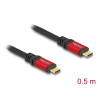 Delock USB 20 Gbps Kabel USB Type-C™ Stecker zu Stecker PD 3.0 100 W E-Marker 0,5 m rot Metall