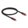 Delock USB 20 Gbps Kabel USB Type-C™ Stecker zu Stecker PD 3.0 100 W E-Marker 0,5 m rot Metall
