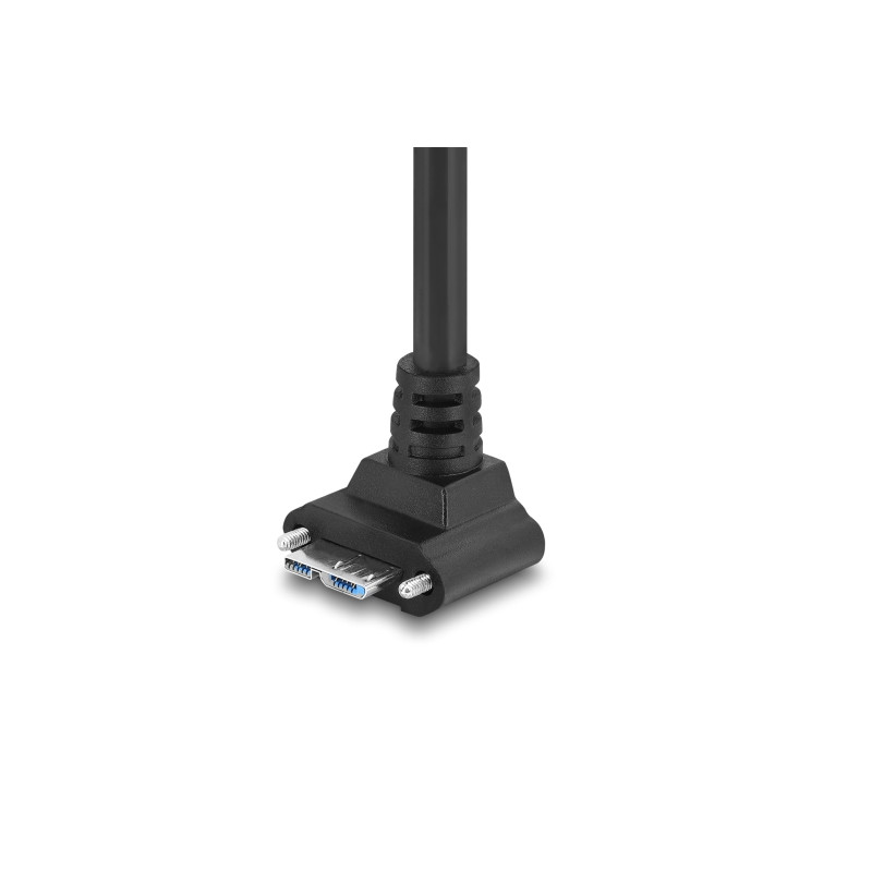 Delock USB 5 Gbps Kabel USB Type-C™ Stecker gerade zu USB Micro-B Stecker mit Schraubenabstand 18 mm 90° nach oben gewinkelt 0,3