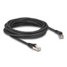 Delock RJ45 Netzwerkkabel Cat.8.1 S/FTP Stecker 45° nach rechts gewinkelt zu Stecker gerade bis 40 Gbps 5 m schwarz