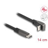 Delock USB 2.0 Flachbandkabel USB Type-C™ Stecker zu USB Type-C™ Stecker gewinkelt PD 3.0 60 W 14 cm schwarz
