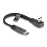 Delock USB 2.0 Flachbandkabel USB Type-C™ Stecker zu USB Type-C™ Stecker gewinkelt PD 3.0 60 W 14 cm schwarz