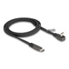 Delock USB 2.0 Flachbandkabel USB Type-C™ Stecker zu USB Type-C™ Stecker gewinkelt PD 3.0 60 W 1 m schwarz