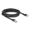 Delock RJ45 Netzwerkkabel Cat.8.1 S/FTP Stecker 45° nach links gewinkelt zu Stecker gerade bis 40 Gbps 5 m schwarz