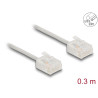 Delock RJ45 Netzwerkkabel Cat.6 UTP Ultra Slim 0,3 m grau mit kurzen Steckern
