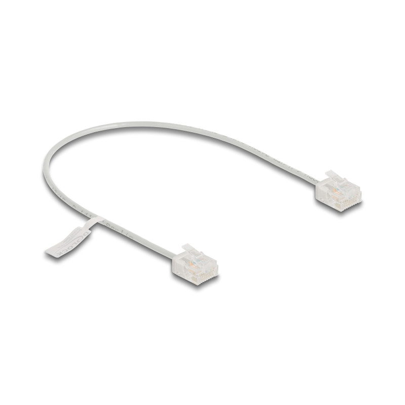 Delock RJ45 Netzwerkkabel Cat.6 UTP Ultra Slim 0,3 m grau mit kurzen Steckern