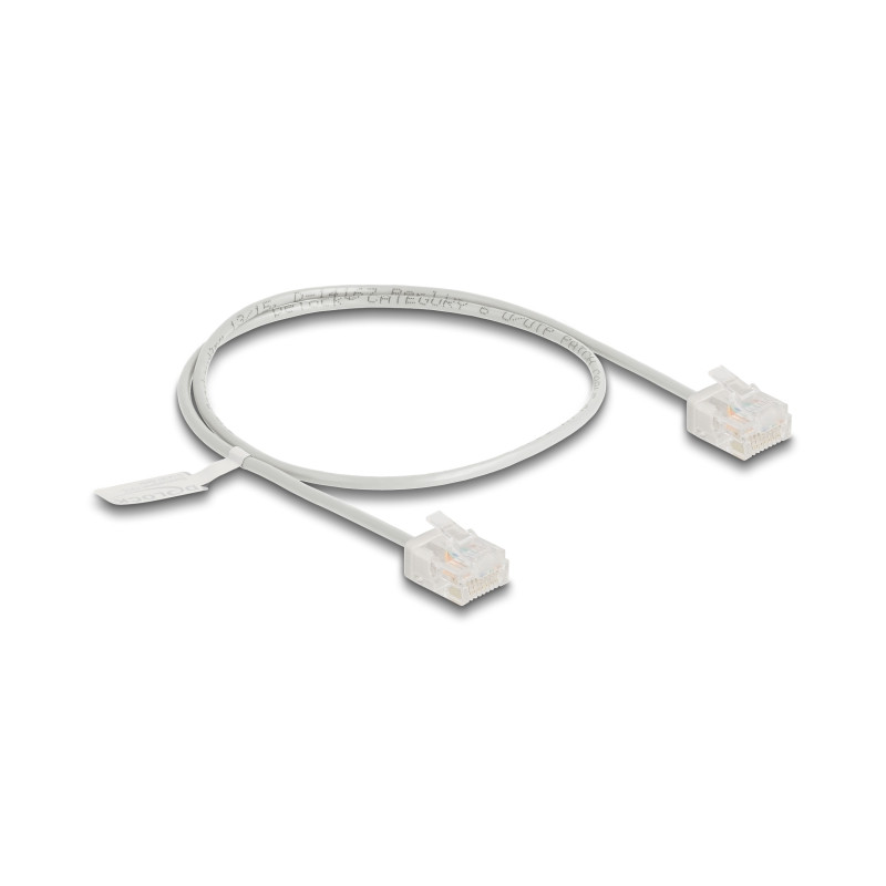 Delock RJ45 Netzwerkkabel Cat.6 UTP Ultra Slim 0,5 m grau mit kurzen Steckern