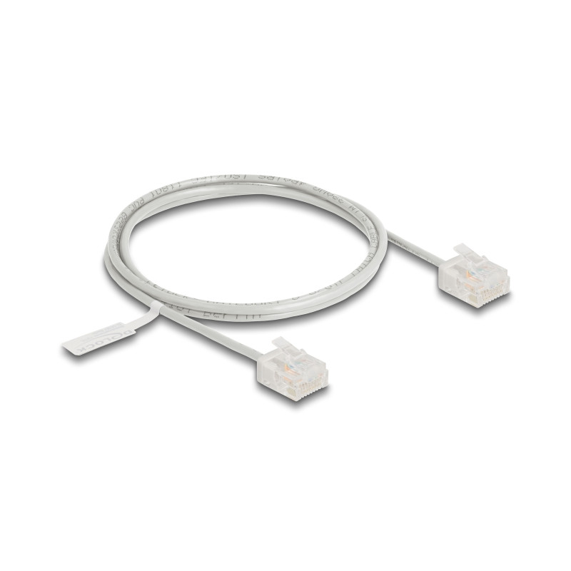 Delock RJ45 Netzwerkkabel Cat.6 UTP Ultra Slim 1 m grau mit kurzen Steckern