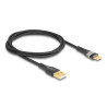 Delock USB 2.0 Kabel Typ-A Stecker zu USB Type-C™ Stecker mit Schnellladefunktion 60 W transparent 1 m