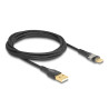 Delock USB 2.0 Kabel Typ-A Stecker zu USB Type-C™ Stecker mit Schnellladefunktion 60 W transparent 2 m